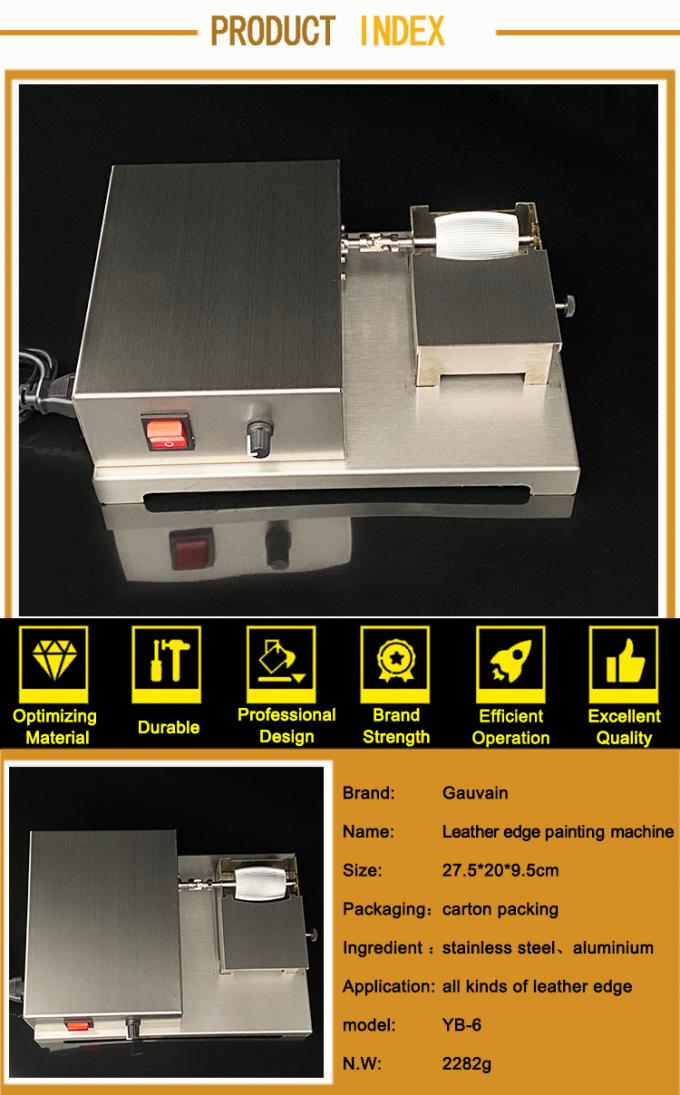 Máquina de pintura de borda de couro de rolamento movida por motor elétrico de lado único Equipamento de pintura para couro 110V 6