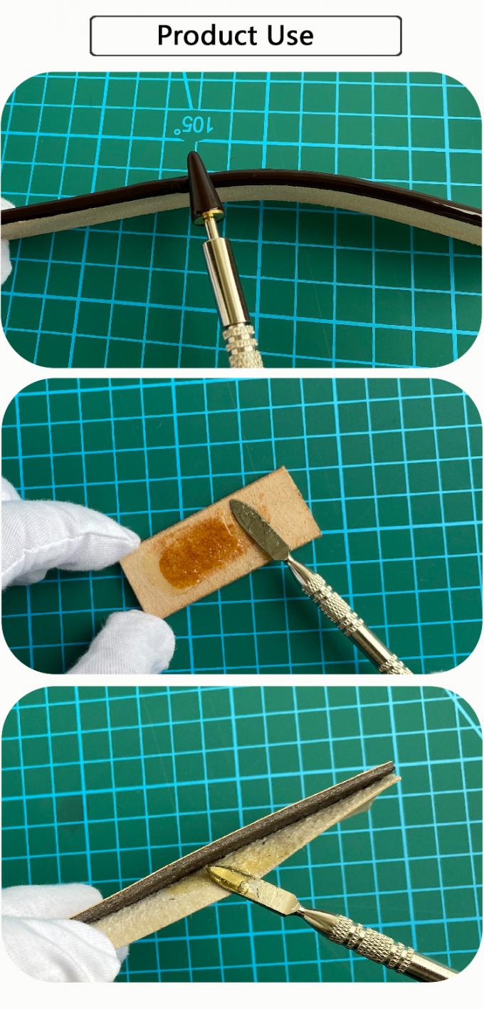 Diy cabe&ccedil;a dupla rolo de bronze couro artesanato aplicador r&aacute;pido borda de couro pintura caneta tingimento rolo cola esfrega&ccedil;o veda&ccedil;&atilde;o escova de &oacute;leo 16