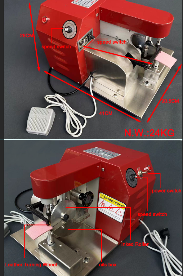 Máquina elétrica de tingir bordas de couro de lado único 12