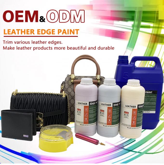 S&eacute;rie Econ&ocirc;mica Tinta de borda de couro &agrave; base de &aacute;gua Diferentes cores Completitude de revestimento &uacute;nico Tinta de borda de couro 0