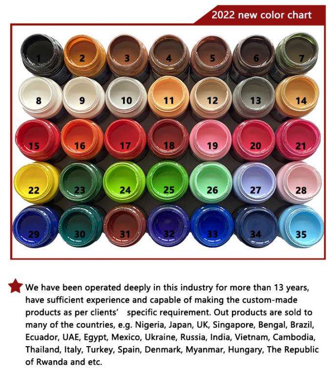 S&eacute;rie Econ&ocirc;mica Tinta de borda de couro &agrave; base de &aacute;gua Diferentes cores Completitude de revestimento &uacute;nico Tinta de borda de couro 14