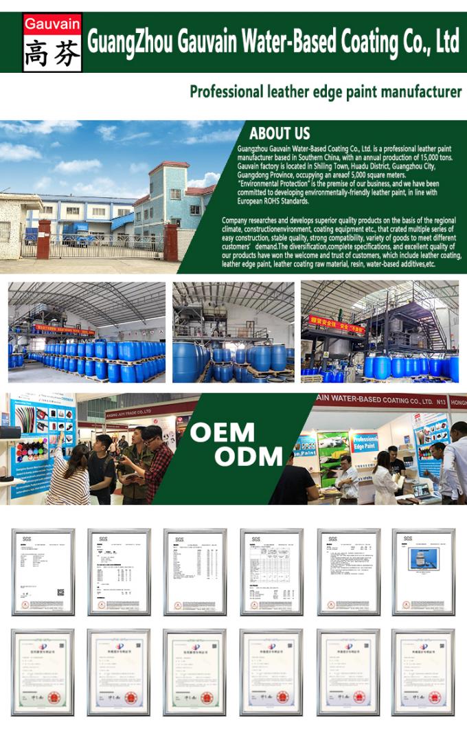 F&aacute;brica Fabricantes Bolsas Cal&ccedil;ados Agente de revestimento Cor Litoral de borda de pintura Tinta de borda de couro &agrave; base de &aacute;gua 0