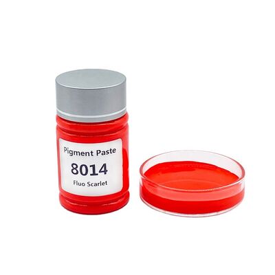 Fornecimento de fábrica à base de água fluorescente Scariet tingimento pasta de pigmento colorido para revestimento de impressão em tela de seda